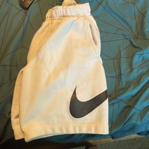 White nike club shorts